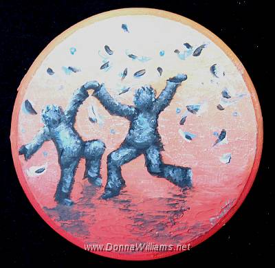 Celebration.jpg - Acrylic on wood. Size: 20 cm diameter.  Original sold 