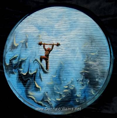 Endurance.jpg - Acrylic on wood. Size: 20 cm diameter.  Original Sold. 