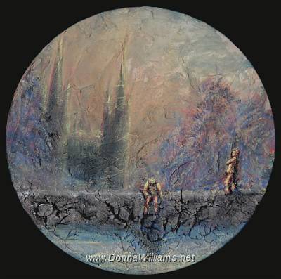 Forgiveness.jpg - Acrylic on wood. Size: 25 cm diameter.  Original Sold. 