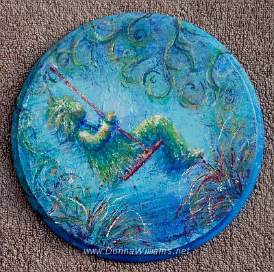 Freedom.jpg - Acrylic on wood. Size: 20 cm diameter.  Original Sold. 