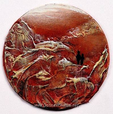 Horizons.jpg - Acrylic on board. Size: 9 cm diameter.  Original sold. 