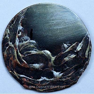 Perspective.jpg - Acrylic on board. Size: 9 cm diameter.  Original sold. 