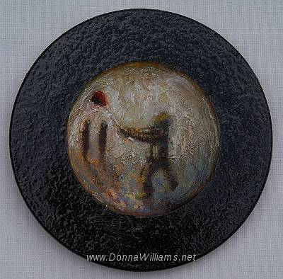 The Red Balloon.jpg - Oil on wood Size: 20 cm diameter  Original Sold. 