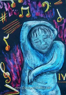 Music.jpg - Framed Pastel on paper Size: A3  (29 cm. x 42 cm.)  Original Sold 