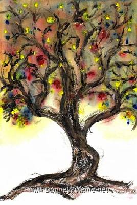Rainbow Tree.jpg -  ORIGINAL SOLD  Acrylic on  paper. Size: A4.