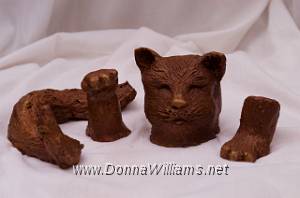 Concept of cat.jpg - Medium size bronze sculpture in four parts.