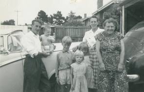 Jack and eldest son with sister Natalie Plunkett, mother Ruby and Natalie's children.