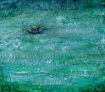 Gone Fishing.jpg - Acrylic on Stretched Canvas. Size: 26 cm x 30 cm  Original sold. 
