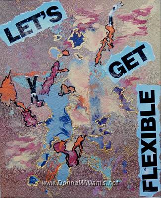 Lets Get Flexible.jpg - Mixed media on vinyl. Size : Approx. 30 x 30 cm.   Contact curator  